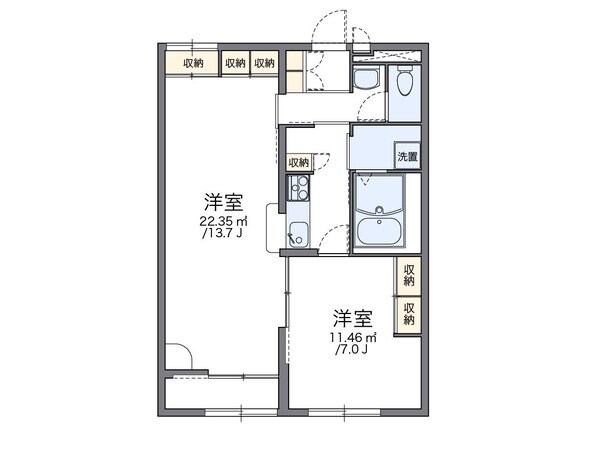 レオパレスル　シェルＢの物件間取画像